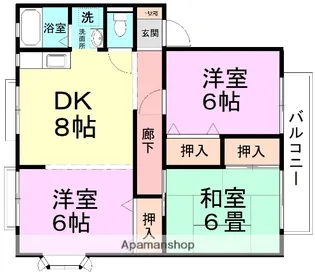 ハイツ遊都飛愛【1階】の間取り