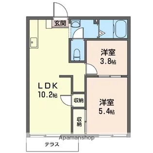 ペリーウッドハイツ【2階】の間取り