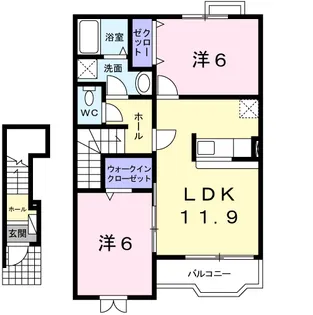 アバンツァート 富里 Ⅲ【203号室】の間取り