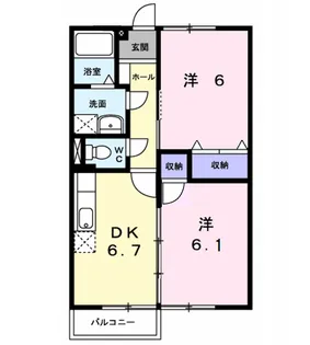 エスポワール石渡Ⅱ【2階】の間取り