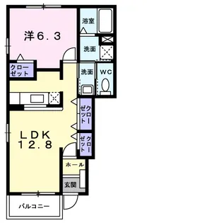 プリムローズA【1階】の間取り