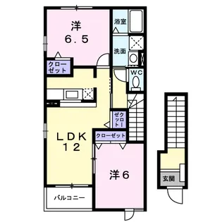 プリムローズA【2階】の間取り