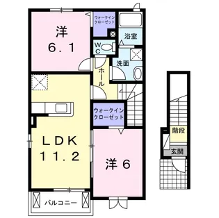 2LDKの間取り画像