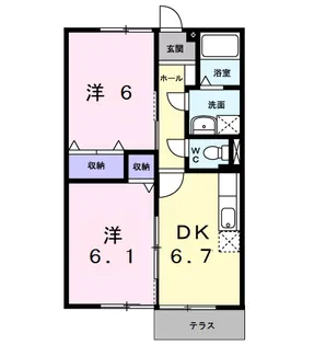 エスポワール石渡Ⅲ【1階】の間取り