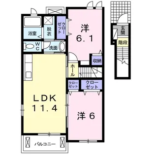 エクセレント ガーデン 雅Ⅱ【2階】の間取り