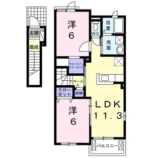 ドエル富里B【2階】の間取り