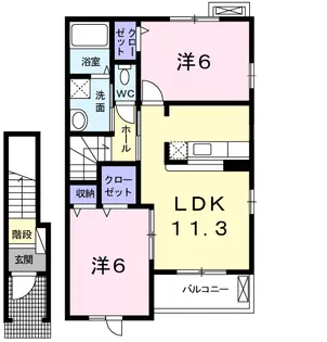 ワイズ コンフォート【2階】の間取り