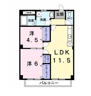 グリーンハイツ葉山【203号室】の間取り
