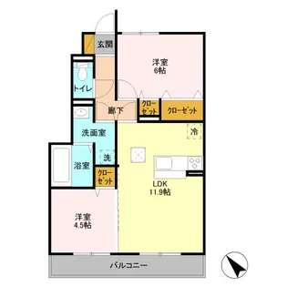 スカイハイツ王子台【1階】の間取り