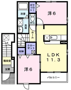 ピーノパストラル6【2階】の間取り