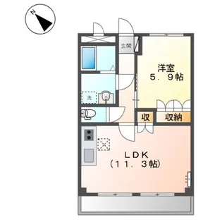 ディア・コート・ST【1階】の間取り