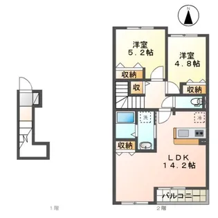 フィレンテ K・F【2階】の間取り