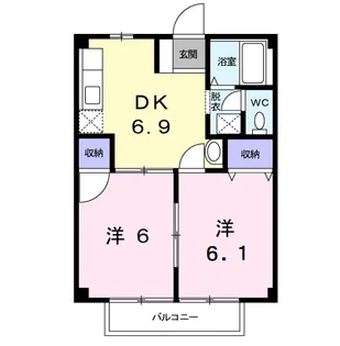 ファミリーハイツ【2階】の間取り