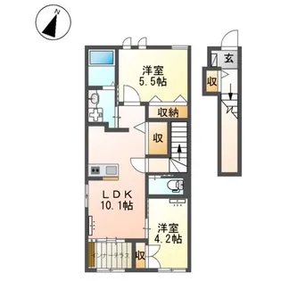 2LDKの間取り画像