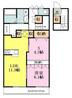 グレイス勝田台(西棟)【2階】の間取り