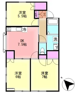 ルーミー成田68号館【101号室】の間取り