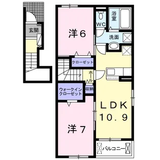 レディーバード Ⅰ【2階】の間取り