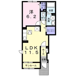 ソレアードH【1階】の間取り