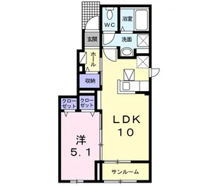 キュートレジデンスA【1階】の間取り