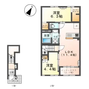 ヴルツェル成東 Ⅱ【2階】の間取り