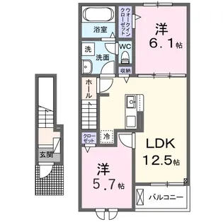 ベルウッド八街Ⅲ【2階】の間取り