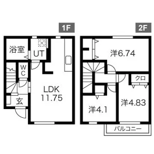 BELL VILLE(ベルヴィル)B棟【102号室】の間取り