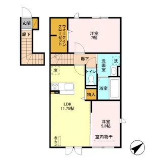フィオーレ Ⅱ【2階】の間取り