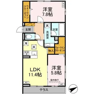 トリシアYH Ⅱ【1階】の間取り