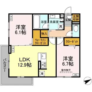 トリシアYH Ⅱ【2階】の間取り