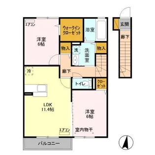 アヴニール B【2階】の間取り