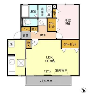 ハイツ クリノン【1階】の間取り