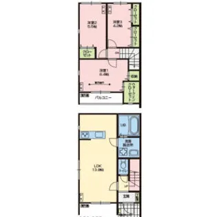 千葉県成田市宗吾3丁目【テラスハウス】の間取り