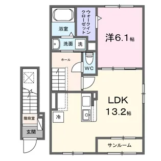 ロックリバー4号館【2階】の間取り
