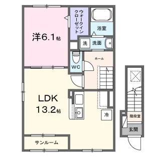 ロックリバー4号館【2階】の間取り