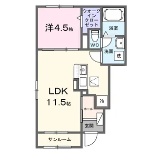 ロックリバー4号館【1階】の間取り