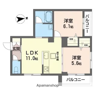 カイレアレジデンス【1階】の間取り