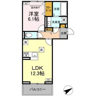 N・DーROOM IIDACHOU B棟【1階】の間取り