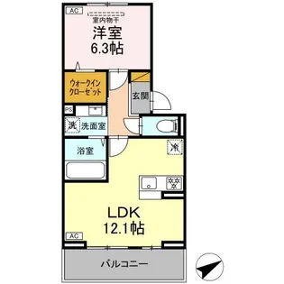 N・DーROOM IIDACHOU B棟【2階】の間取り
