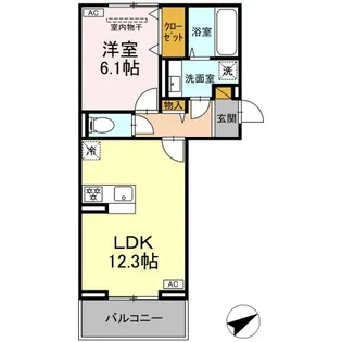 N・DーROOM IIDACHOU B棟【2階】の間取り