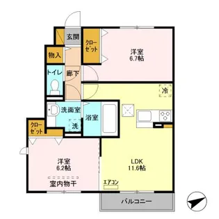 ロイヤルガーデン クワトロ I棟【1階】の間取り