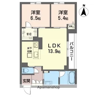 トラストメゾン白木蓮Ⅰ【1階】の間取り