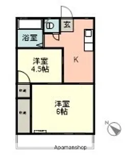 勝田フラワーマンション【1階】の間取り