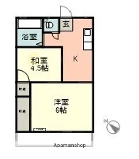 勝田フラワーマンション【2階】の間取り