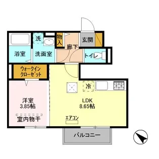 フローラルコート水無【1階】の間取り