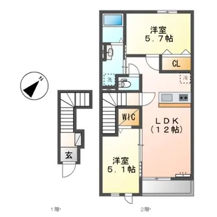 LUXE QUEEN【2階】の間取り