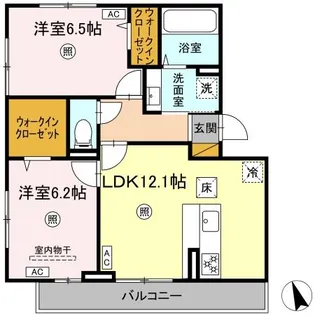 ハナミズキ A棟【1階】の間取り