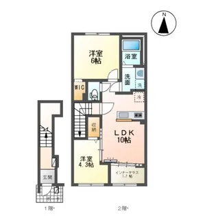 宗吾3丁目 アパートⅢ期工事【202号室】の間取り