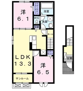 クレールC【2階】の間取り