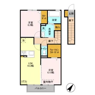 CHAT NOIR(シャノアール)【2階】の間取り