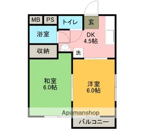タウンコート志津【1階】の間取り